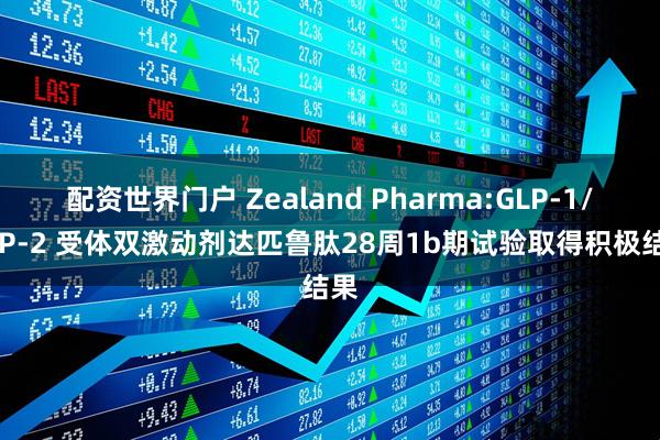 配资世界门户 Zealand Pharma:GLP-1/GLP-2 受体双激动剂达匹鲁肽28周1b期试验取得积极结果